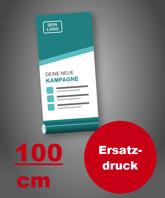 Rollup Ersatzdruck 100 cm – Ersatzbanner ohne Kassette