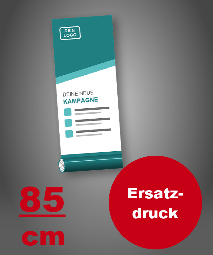 Rollup Ersatzdruck 85 cm – Ersatzbanner ohne Kassette